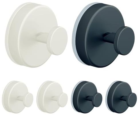 ONEBO 6 Pezzi Ganci a Ventosa, Hook Forte Rimovibili, Gancio da parete con ventosa, per porta d'ingresso, finestra, vetro, asciugamano da cucina, utensili in luffa