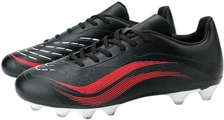 Zapatos de fútbol para hombre y mujer, césped artificial, para juventud, para interiores, para exteriores, para fútbol, atletismo, Negro , 42 EU