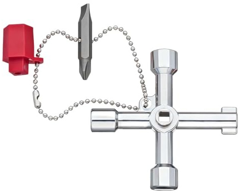 FHRYNA Universal 4 Kant Multifunktionale Utilities Schlüssel,4 Wege Kreuzschlüssel Schaltschrankschlüssel,Universalschlüssel Schaltschrankschlüssel,Wasserhähne und Aufzüge Robust und Langlebig.