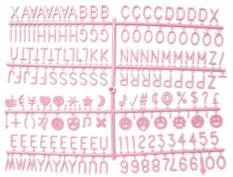 Huba 2Pcs Felt Board Letters 3/4 Inch Plastic Letter Board Sign Multipurpose Message with Letters Numbers and Symbols Only for Felt Letter (Pink)
