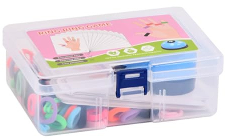 Amagogo Juego Infantil Manual de Aros para Lanzar con Cartas Interactivas Anillos Adaptados y Caja Portátil Adecuado para Niños Actividades Educativas Reuniones Familiares