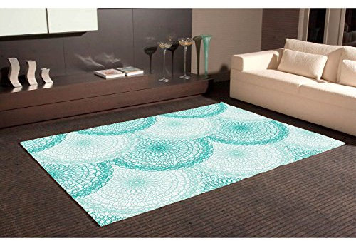 Teppich Circulos überlappende grünen PVC Teppichboden | verschiedene Maßnahmen | PVC | Boden vinilico | Zuhause 95 x 120 cm