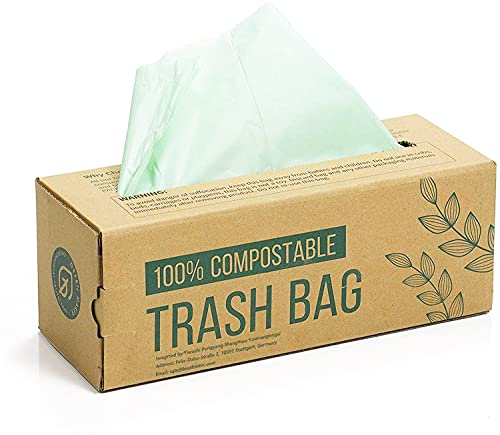 150 Bags Compost Bin Liners 6L 8L 10L 30L Kitchen Waste Bags 100% Biodegradable Bags with EN13432 Certification (8L)