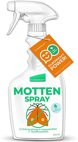 Silberkraft Mottenspray 500 ml gegen Kleider- und Lebensmittelmotten, Mottenschutz für Kleiderschrank oder Vorratskammer, effektives Mittel gegen Motten