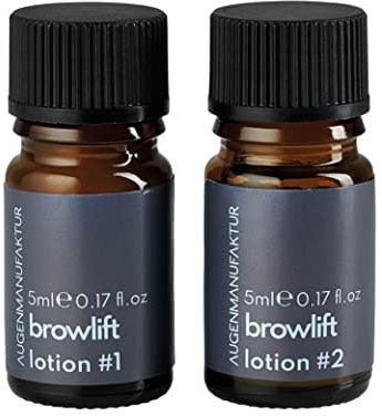Augenmanufaktur Kit rehaussement de sourcils - Browlift forme & fixe les sourcils, effet 3D naturellement durable (Flacon de Lotion #1 et #2)