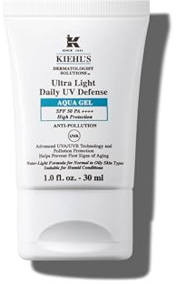 KIEHL'S Ultra Light Daily UV Defense Aqua Gel SPF 50, 30 ml, erfrischender Sonnenschutz für ölige Haut, Gesichtspflege mit Lichtschutzfaktor 50