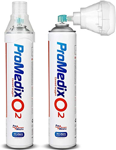Promedix PR-994 Inhalador de Oxígeno Portátil para Inhalación | Boquilla Universal | Oxígeno en Lata 12L 99,4%