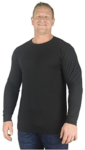 KAM Big Herren Espin Thermo-Langarm-Top für Größen 2XL 3XL 4XL 5XL 6XL 7XL 8XL, Schwarz , 7XL