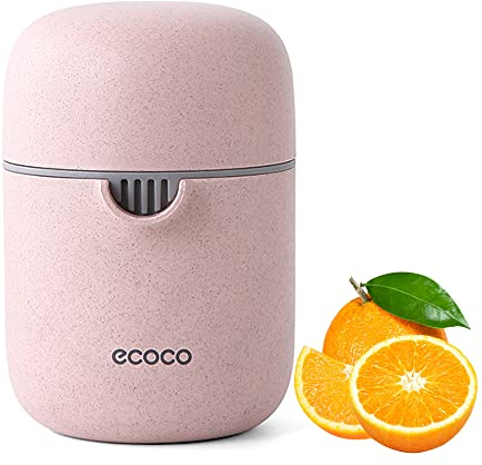 ZWCEGND Lemon Squeezer and Simple Manual Citrus Juicer Small Portable Lime Juicer Cup with Two Ways of Use for Different Fruits(Pink)