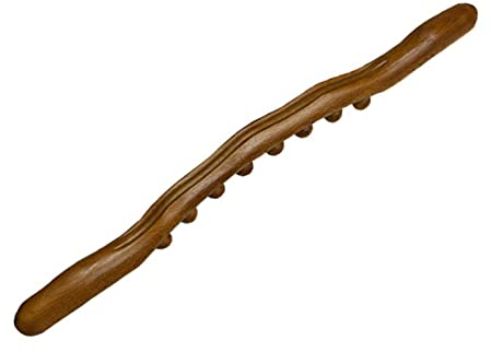 Bipily Lymphdrainage-Massagegerät, Holztherapie-Massagewerkzeuge, Handmassagestab für Nacken- und Rückenschmerzen, Bauch, Körperformung, Anti-Cellulite-Bein(Verkohlung)