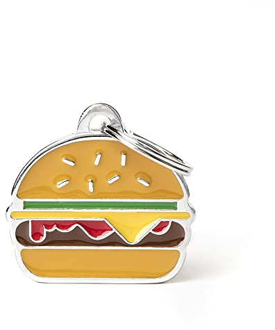 My Family Placa de Identificación para perro Made in Italy, Hamburguesa, Colección Food