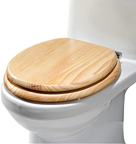 Dawafit Ovaler Wc-Sitz Aus Holz, Mit Soft-Close- Und Schnellverschluss-Scharnieren, Leicht Zu Reinigen Und Zu Installieren (Zwei Befestigungsbeschläge)