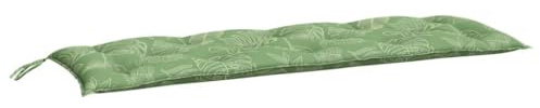 vidaXL Gartenbank-Auflage Blattmuster 150x50x7 cm Oxford-Gewebe