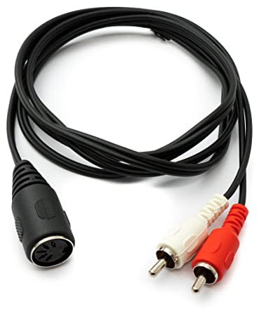 System-S Cinch 2 RCA Kabel 150 cm Buchse zu DIN 5 polig Stecker Stereo Adapter in Schwarz