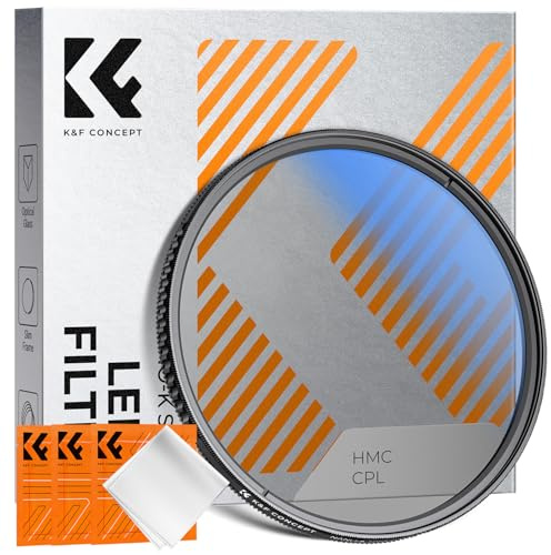 K&F CONCEPT 77mm Circular Polarizer Optical Glass Lens Filter Ultra-Slim 18 Multi-Layer Coatings Circular Polarizing Filters for Camera Lens (K Series)