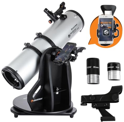 Celestron 22482 StarSense Explorer 150mm Tabletop Dobsonian Smartphone App-Enabled Telescope Works with StarSense App to Help You Find Nebulae, Planets & More – iOS/Android Compatible
