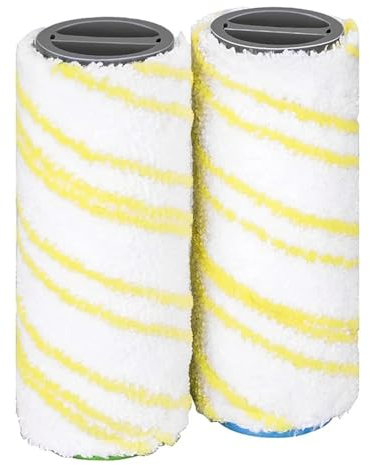 RijPex Set di 2 rulli compatibili con Karcher FC5 FC7 FC3 FC3D Rulli di Ricambio for lavapavimenti elettrici 2.055-006.0 Giallo