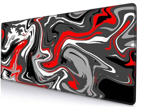 Grand tapis de souris pour bureau – Tapis de souris de jeu avec bords cousus (60 x 30 cm), base antidérapante, sous-main pour clavier et souris