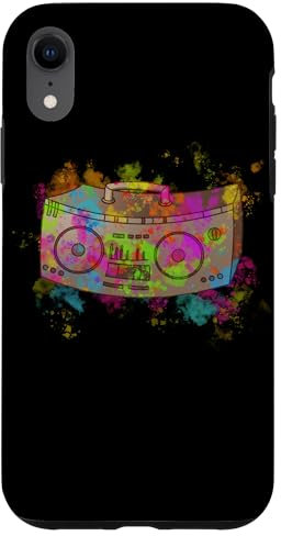 Hülle für iPhone XR Bunte Boom Box Ghetto Blaster 70er 80er 90er Y2K