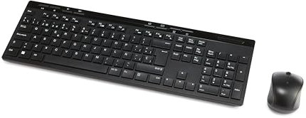 Amazon Basics Combo de Teclado y Ratón Inalámbricos de Tamaño Completo, Receptor USB de 2.4 GHz, (Teclado Español, Negro)