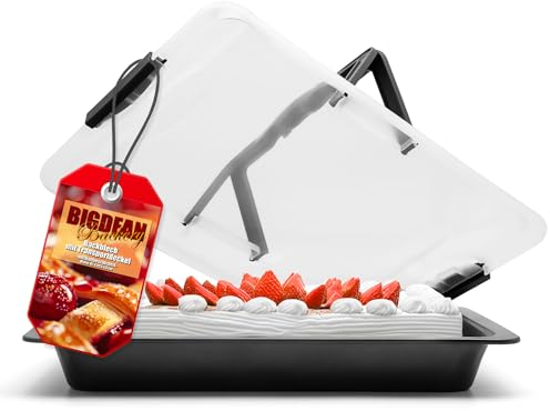 BigDean Backblech mit Deckel 3 in 1 Kuchen Transportbox ideal zum Backen, Aufbewahren & Transportieren