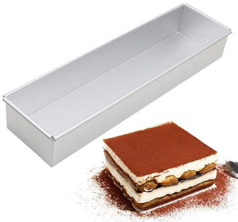 Horneado de moldes para tartas - Aleación de aluminio engrosada, elegante molde de pastel de helado | Molde de plato de cocina rectangular de larga duración de pastel de queso resistente a l