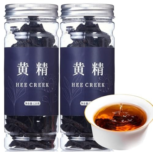 Hee Creek Rhizoma Polygonatum HuangJing 8.5oz/240g Chinese Solomon's Seal Wild Rhizoma Polygonati, No Additives, No Bleaching, Sulfur Free, Natural And Healthy 特级黄精 黄精茶
