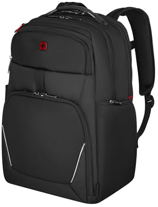 WENGER Meteor Brief laptopväska, bärbar dator upp till 17 tum, surfplattefack, portfölj, kontor business uni, svart, svart, Laptop-Tasche, laptopväska