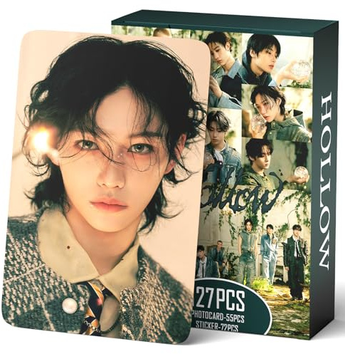 Stray Kids HOLLOW Album Photocards 127 PCS KPOP Straykids Giant Photo Card Set Merch Boys and Girls Card Set 55 PCS Photocard and 40 PCS Stickers