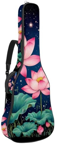 Gitarrentasche für Akustikgitarre, 101,6 cm, 101,6 cm, 106,7 cm, mit doppeltem verstellbarem Schultergurt und Schlaufe zum Aufhängen auf der Rückseite, Pink, Multicolor 08, 42.9x16.9x4.7 in, Lässiger