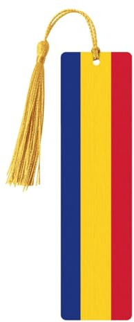 Romania Flag Bookmarks, 5 Pack, Cute Wooden Bookmarks for Men and Women, Unique Brand for Reading, Ideal Gift