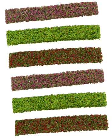 Gogogmee 6 Piezas Miniatura Arbustos Estáticos para Maquetas DIY Vegetación Artificial para Arquitectónicos de Tren y Jardín Flores Rojas Amarillas y Púrpuras