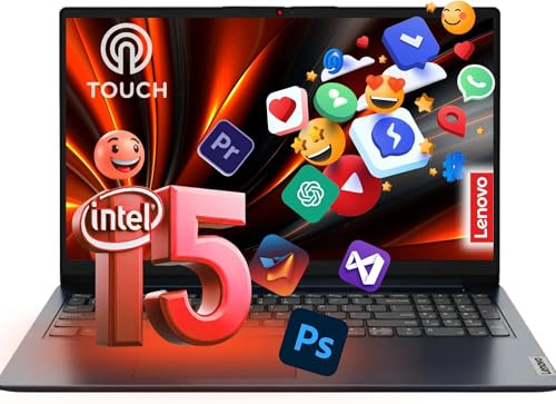 Lenovo IdeaPad Ordinateur portable professionnel à écran tactile FHD de 15,6 po avec Lifetime Web Office 365 – Intel 13e 10 cœurs i5 (surpasse i7-1255U) – 16 Go de RAM, 256 Go SSD + 512 Go externe