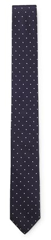 HUGO Herren Tie cm 6 Krawatte aus in Italien gefertigter Seide mit Jacquard-gewebten Punkten Dunkelblau Stck