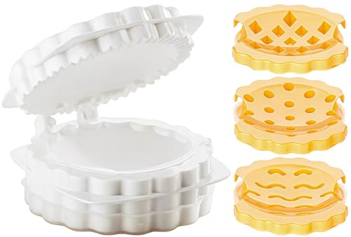 4 Pcs Mini Pie Maker, 3 Shapes, Pocket Pie Mould, Baking Pastry Mold, 4.5 X 2.6 X 6.5 in / 11.5 X 6.5 X 16.5 Cm, White