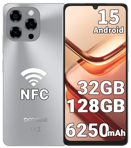 DOOGEENEXT NOTE 58 Smartphone Offerta, 32GB+128GB Cellulare Android 15 4G, Display IPS 6,75 90Hz, Octa Core, Fotocamera 16MP+8MP, Batteria 6250mAh, Dual SIM, NFC GPS, Widevine L1, Grigio