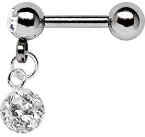 Modern Nature Piercing-Schmuck Ohrpiercing Helix, Tragus, Kette mit Epoxykugel, 1,2 mm Stab mit 3 mm Kugeln