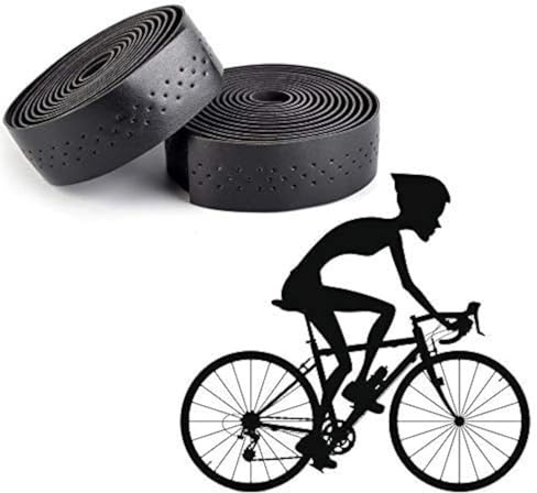 Xrten 2 Pezzi Nastro per Manubrio,Cuoio PU Nastro Manubrio Unisex(Nero)