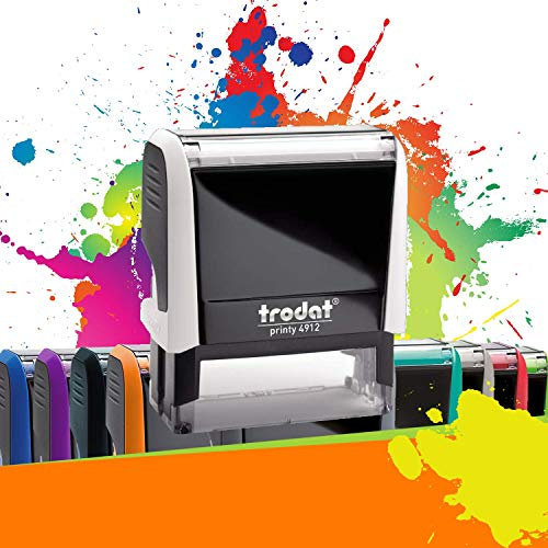Trodat Printy 4912 - Tampon Encreur Professionnel Automatique 4 lignes À Personnaliser - Empreinte 47 x 18 mm Offerte (Blanc)