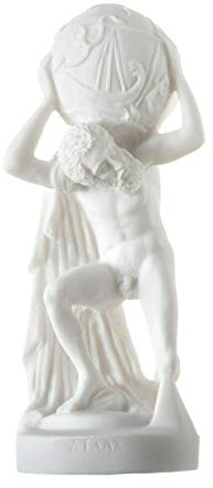 Titan Atlas Alabastro Estatua Griega Escultura Artefacto Griego Antiguo 22 cm