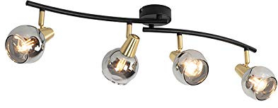 Qazqa Art Deco Deckenleuchte, Deckenlampe - Vidro - Gold, 4-flammig, 70cm, Ideal als Küche lampe, Schlafzimmerlampe und Wohnzimmerlampe