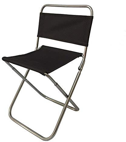 RH-HPC Outdoor-Stuhl Aluminium tragbare Camouflage Camping Angeln Strand Wandern Wandern Klappsessel for den Außenbereich, schwere und langlebige Campinghocker (Color : Black)