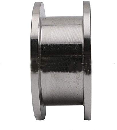 feedal Strapazierfähige 5,1 cm (2 Zoll) 304 Edelstahl Schiebetorrollen, Radlager, H-Nutführung, Riemenscheibe, Laufschiene, starre Lenkrolle zum Heben von Schwingtoren, Schiebetor (H-Rille, 68 mm)