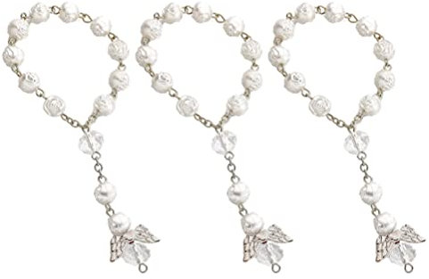 Alipis 12 Stk Bautizo Fußkettchen Für Flügel Klingeln Armband Aus Zuchtperlen Flügel Armband Taufe Zur Braut Tauf Gefallen Religiöse Geschenkbevorzugung Charme Rose Baby