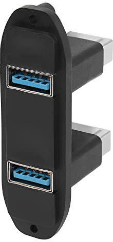 QIANRENON Dual USB 3.0 Panel Connector Adapter 2 Port USB 3.0 Female to Female Panel Mount Coupler Extender Receptacle, for Fixing on Equipment Panels Desktops Wall