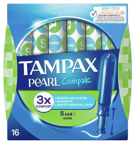 Tampax Compak Pearl Super Tampons – 1er pack (16 Stück)