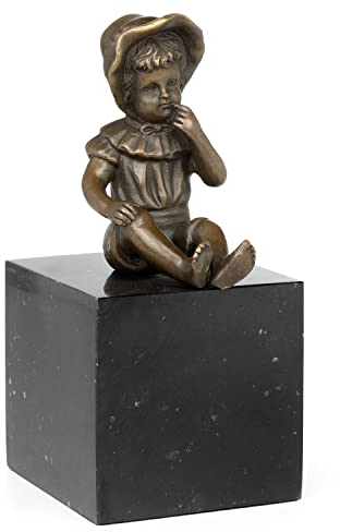 Moritz Bronzefigur Sitzende Mädchen Höhe 16 cm 1,6 kg Skulptur Statue Antik
