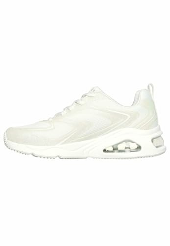 Skechers Tres-Air Uno Glit-Airy - Tenis para Mujer, Malla termofusible con Purpurina Blanca, 40 EU
