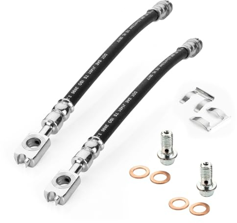 LST 2x Bremsschlauch Set hinten + Halteklammer kompatibel mit Audi Q3 8U, Seat Alhambra, VW Sharan, Tiguan 5N