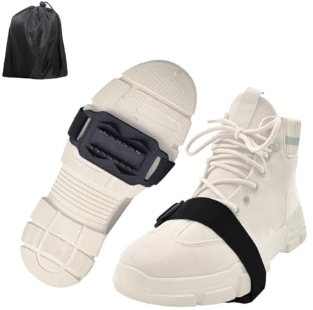 TOURSLOV Anti Rutsch Sohlen Schuhkrallen Schnee EIS – Schuhnieten Lösen Sich Nie - Steigeisen Schuhspikes Eiskrallen Schneekette für Stiefel, Mid-Sole Crampons Ice Grips Ice Cleats (Schwarz)